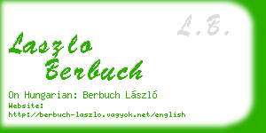 laszlo berbuch business card
